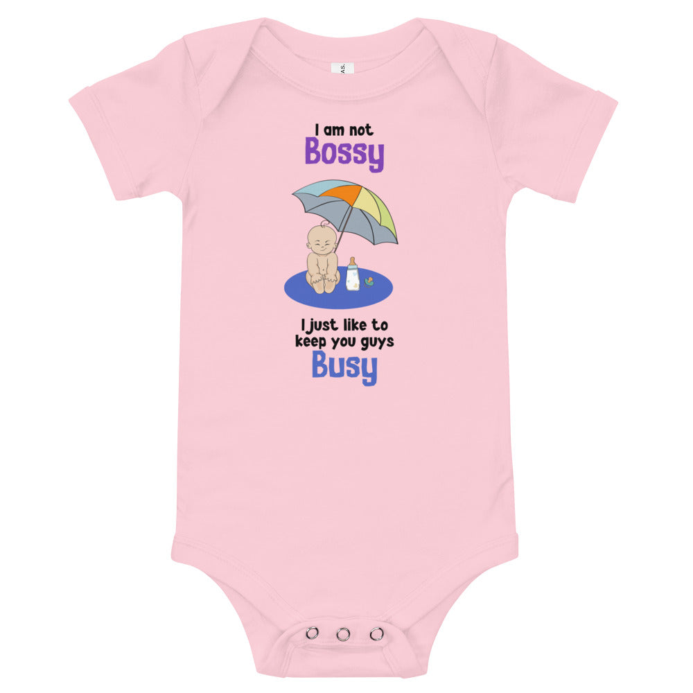 I am not Bossy, Baby short sleeve one piece, Funny Baby Romper