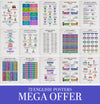 Pack of 72 - English Poster Mega Collection, English Poster, Kids Room Decor, Classroom Decor, English Wall Art