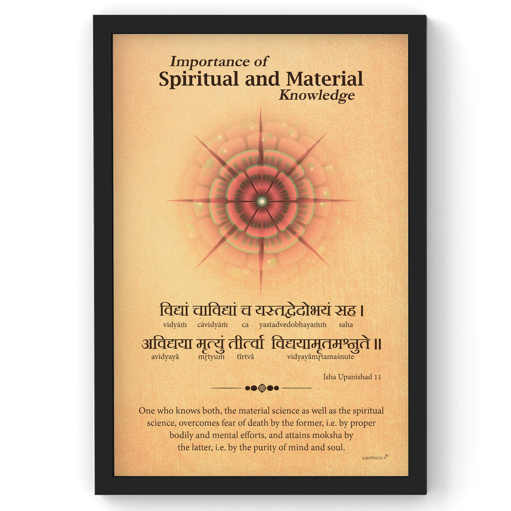Importance of Knowledge, Isa Upanishad, Sanskrit Wall Art, Upanishad Mantra, Sanskrit Poster