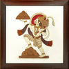 Veer Hanuman Wood Carving Wall Art, Wood Carving Frame, 3D Wall Art