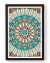 Seamless sky blue pattern with mandala