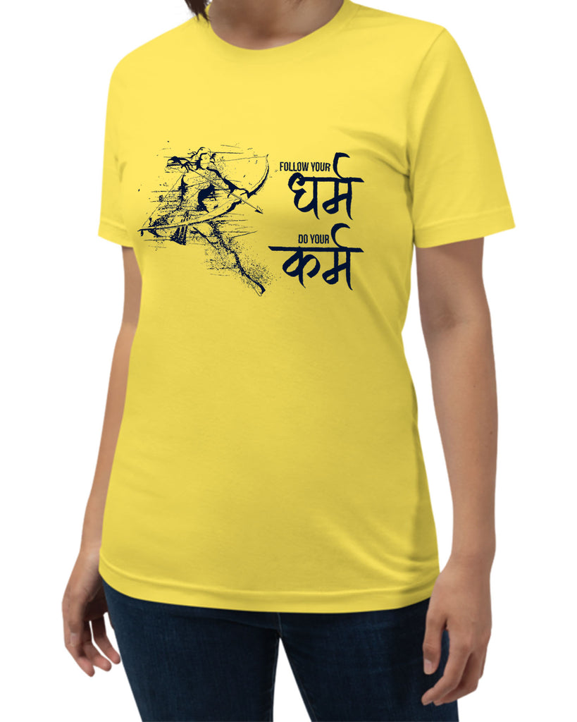 Follow your Dharma, Sanskrit T-shirt, Sanjeev Newar®