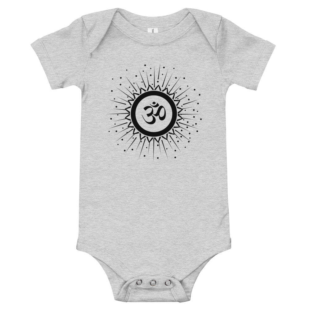 Aum, Baby short sleeve one piece, Aum Baby Romper, Sanskrit Romper, Hinduism Baby Romper