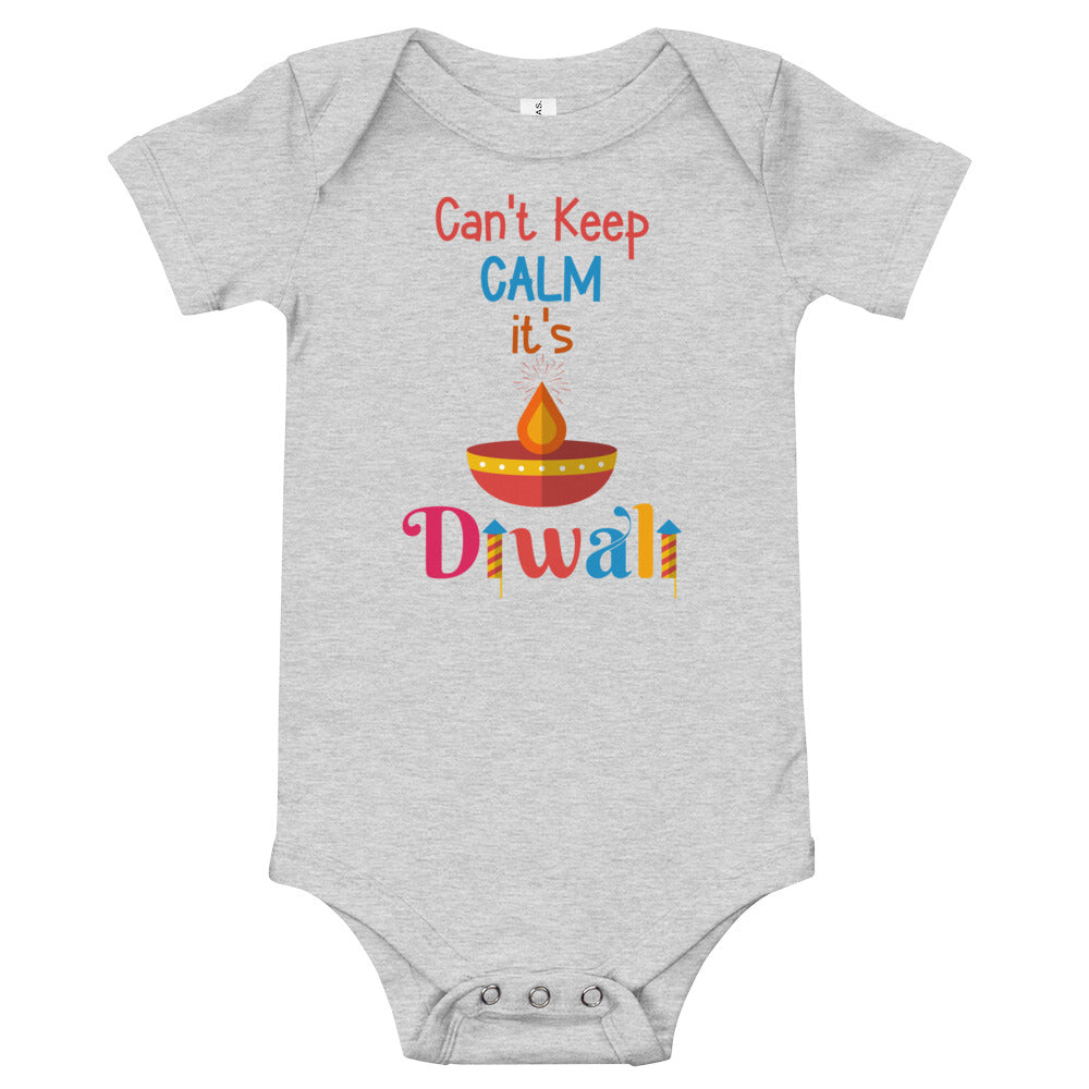 Can't keep calm, Baby short sleeve one piece, Baby Romper, Sanskrit Romper, Hinduism Baby Romper