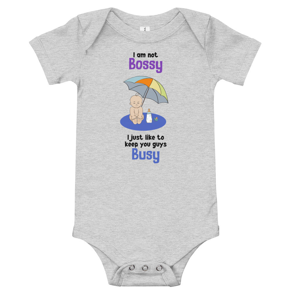 I am not Bossy, Baby short sleeve one piece, Funny Baby Romper