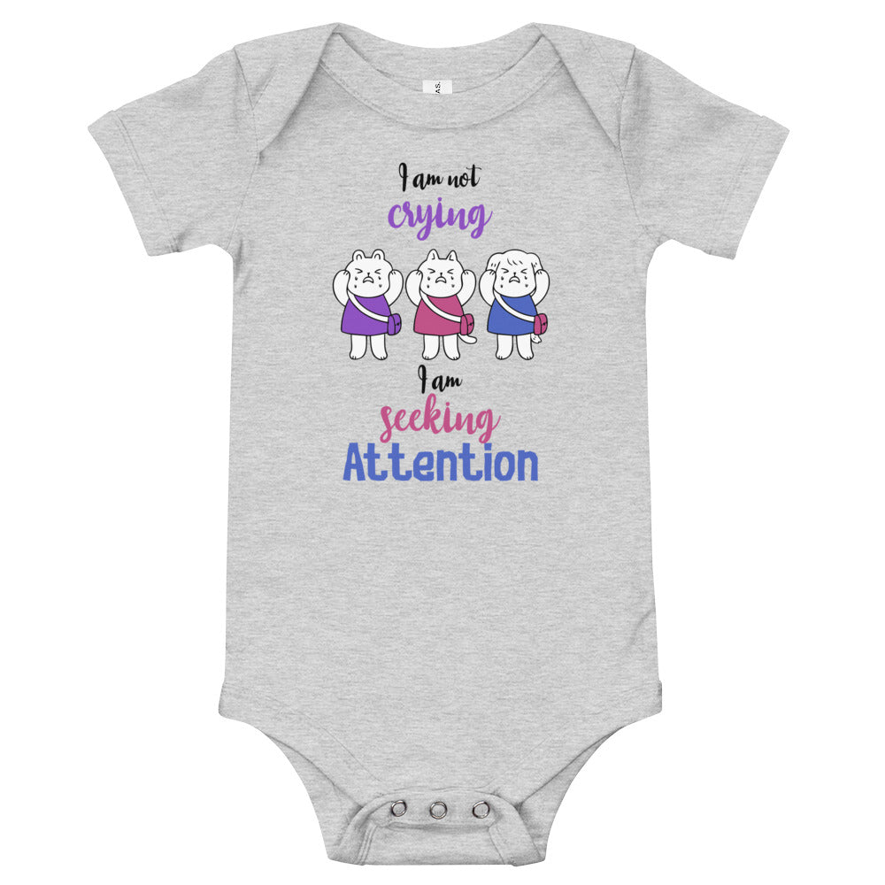 I am not crying, Baby short sleeve one piece, Funny Baby Romper