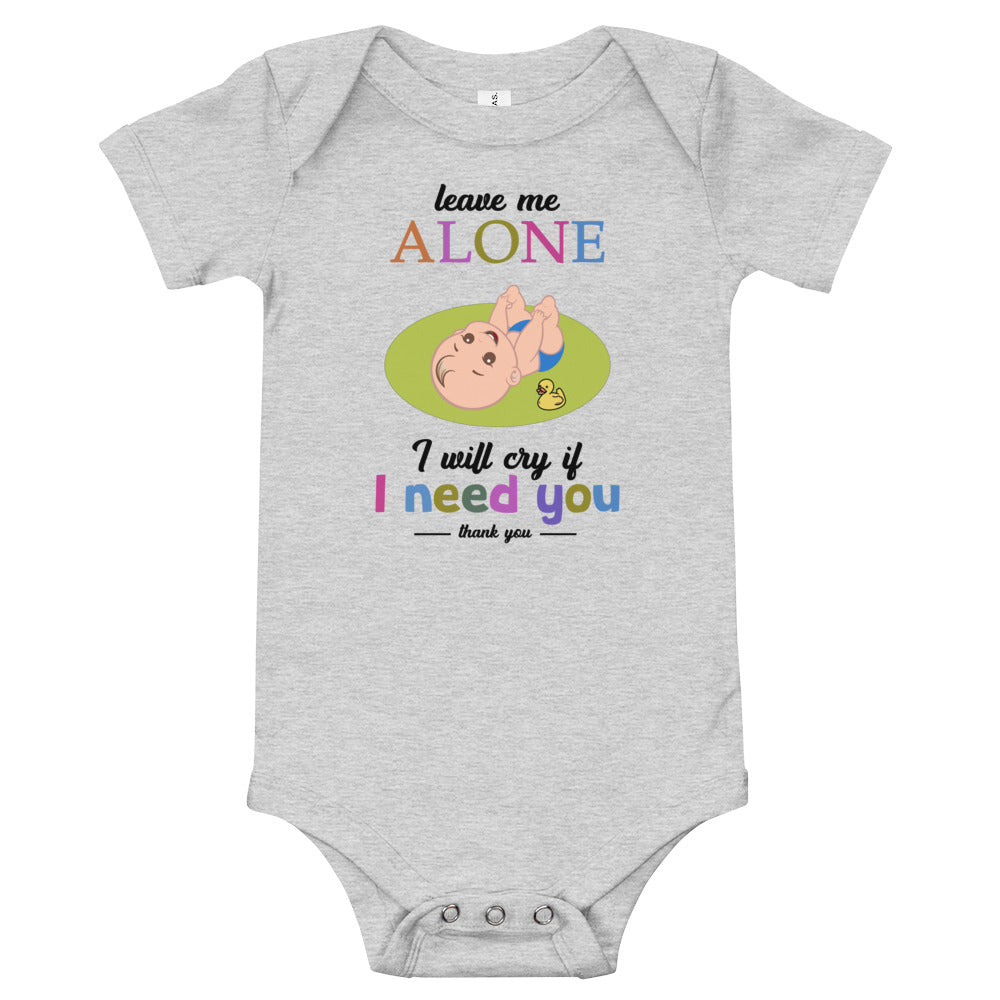 Leave me Alone, Baby short sleeve one piece, Funny Baby Romper