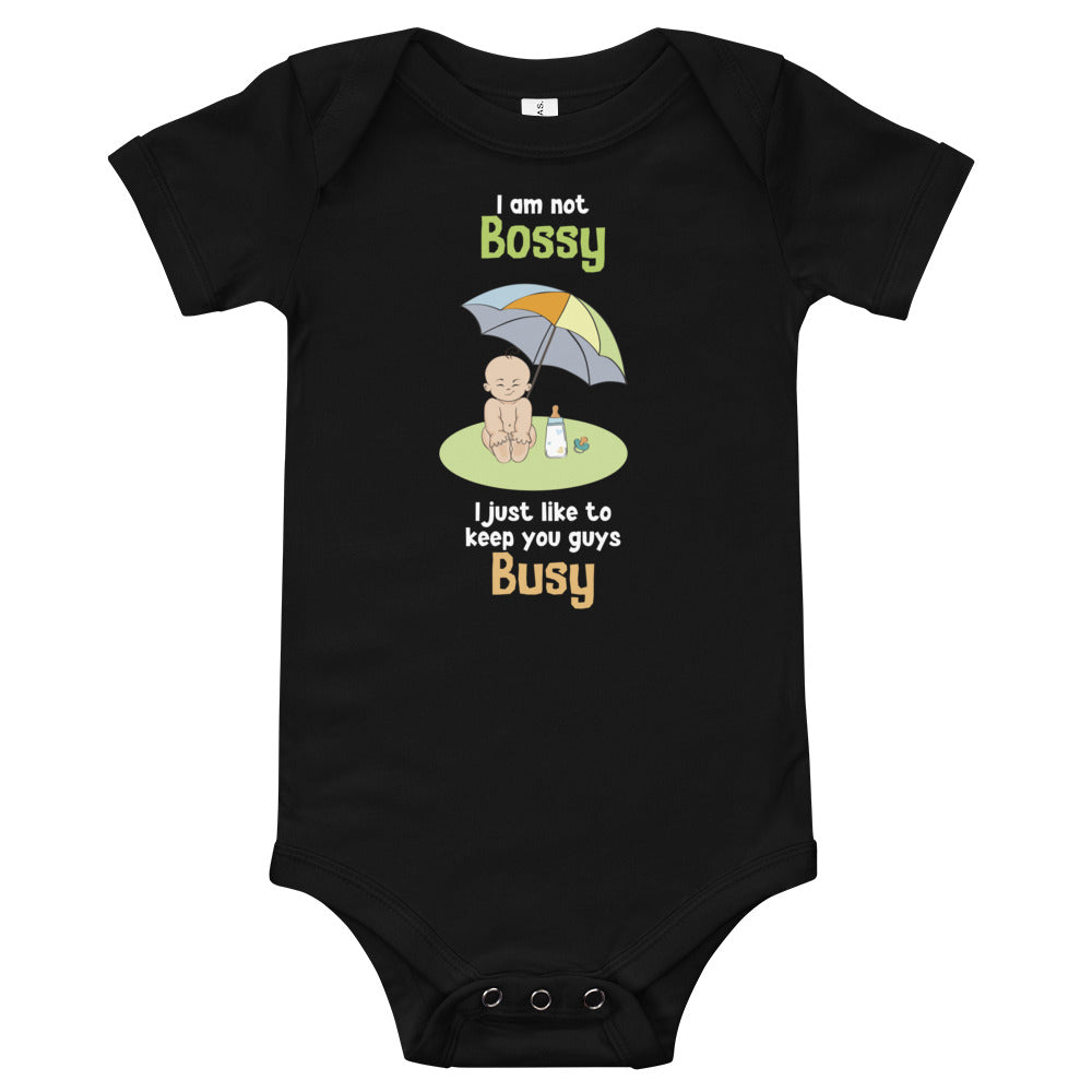 I am not Bossy, Baby short sleeve one piece, Funny Baby Romper