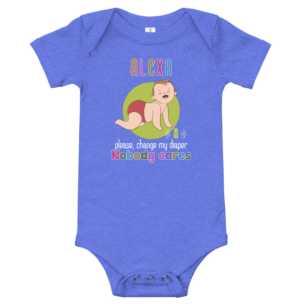 Alexa, Please change my diaper, Baby short sleeve one piece, Funny Baby Romper