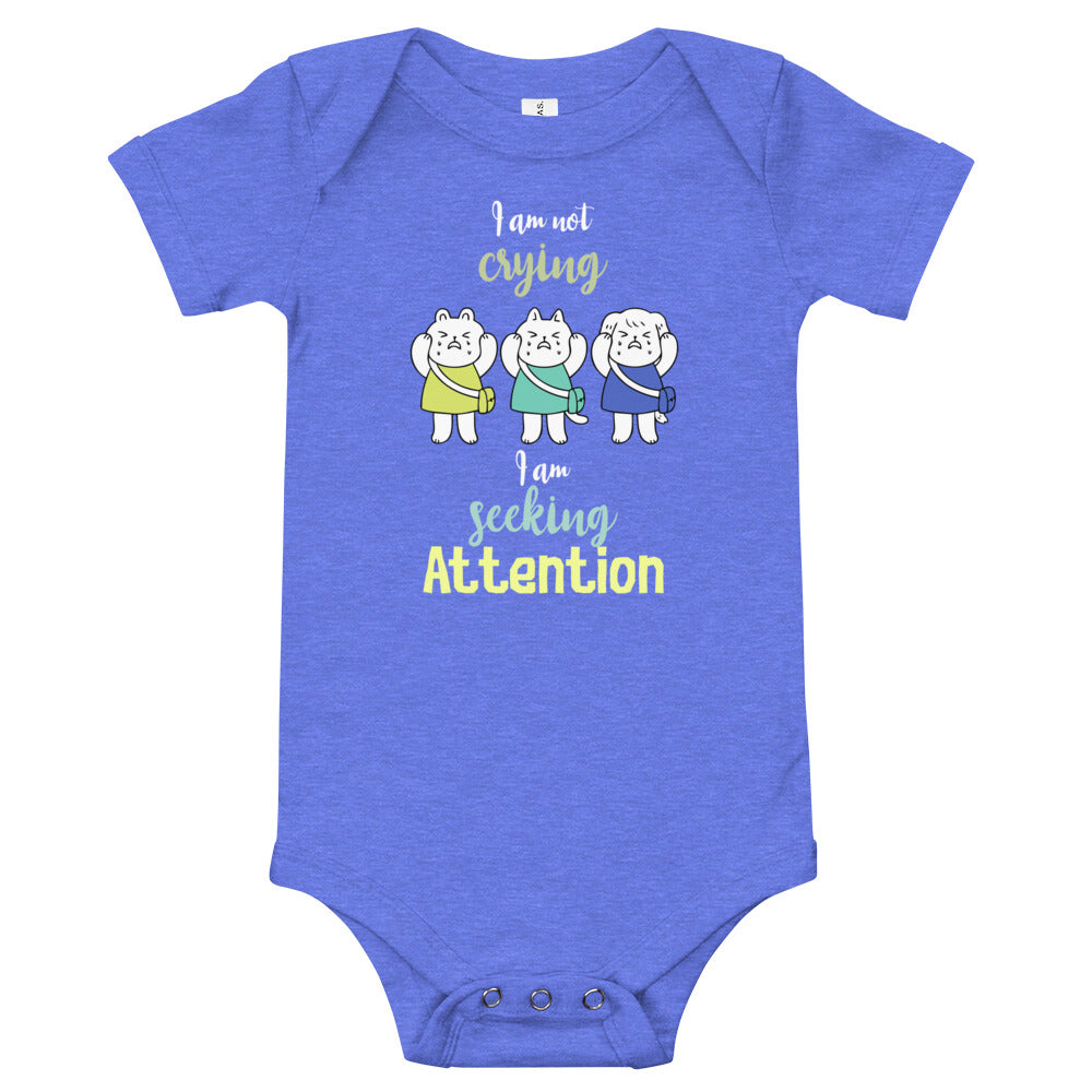 I am not crying, Baby short sleeve one piece, Funny Baby Romper