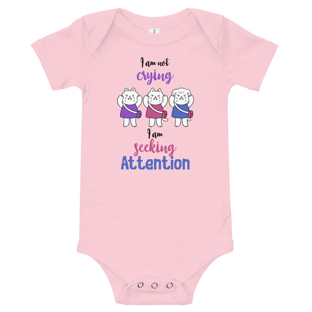 I am not crying, Baby short sleeve one piece, Funny Baby Romper