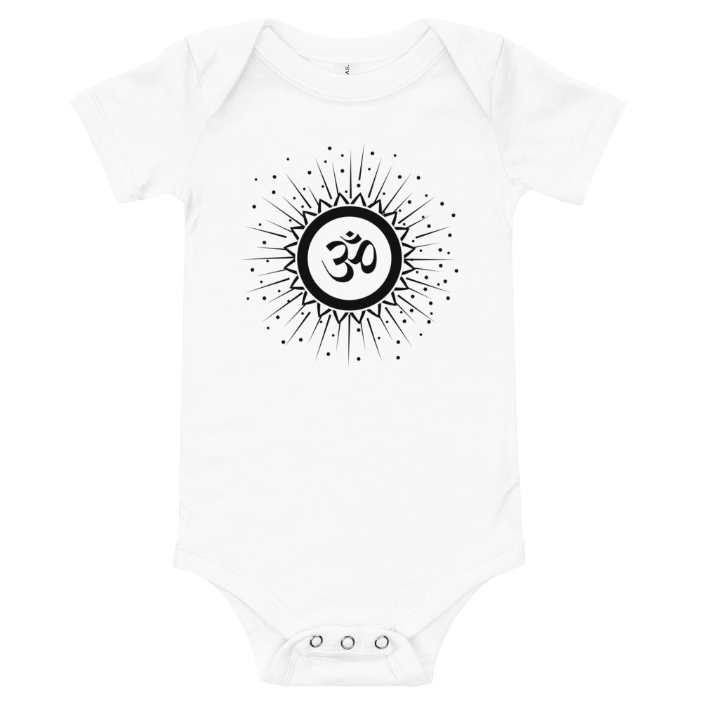 Aum, Baby short sleeve one piece, Aum Baby Romper, Sanskrit Romper, Hinduism Baby Romper