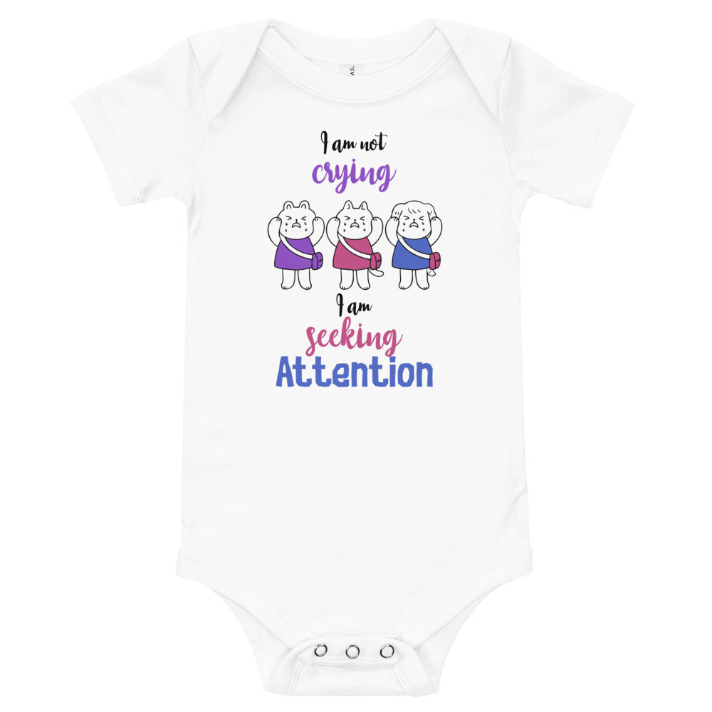I am not crying, Baby short sleeve one piece, Funny Baby Romper