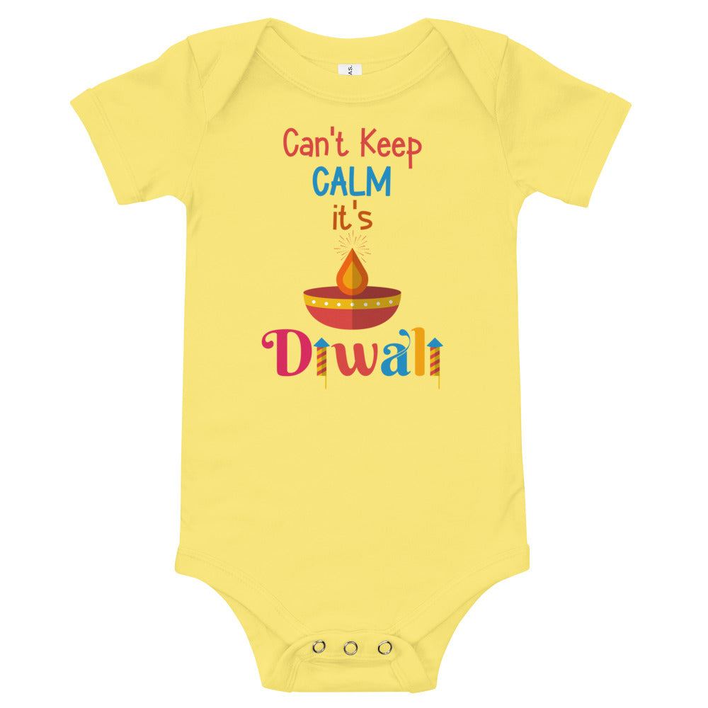 Can't keep calm, Baby short sleeve one piece, Baby Romper, Sanskrit Romper, Hinduism Baby Romper