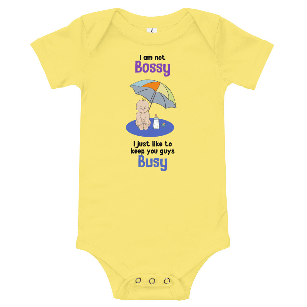 I am not Bossy, Baby short sleeve one piece, Funny Baby Romper