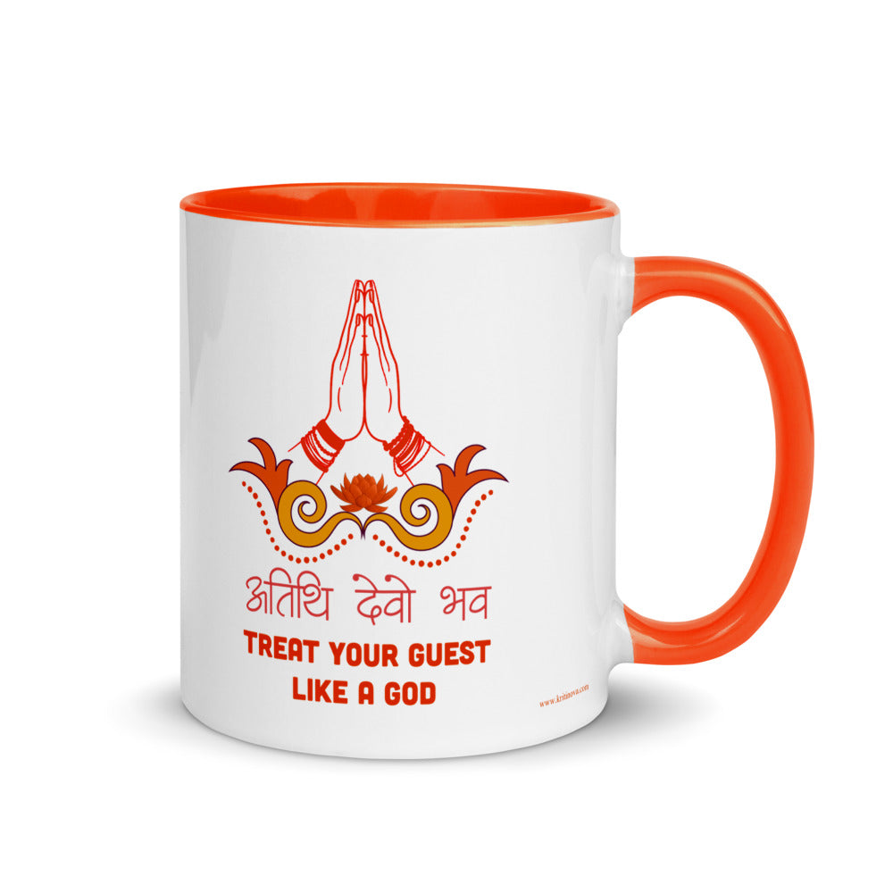 Atithi Devo Bhava, Sanskrit Mug, Sanskrit Lover Gift, Sanskrit Mug, Sanskrit Typography Mug, Hinduism Mug, Hindi Mug, AUM Prayer Mug