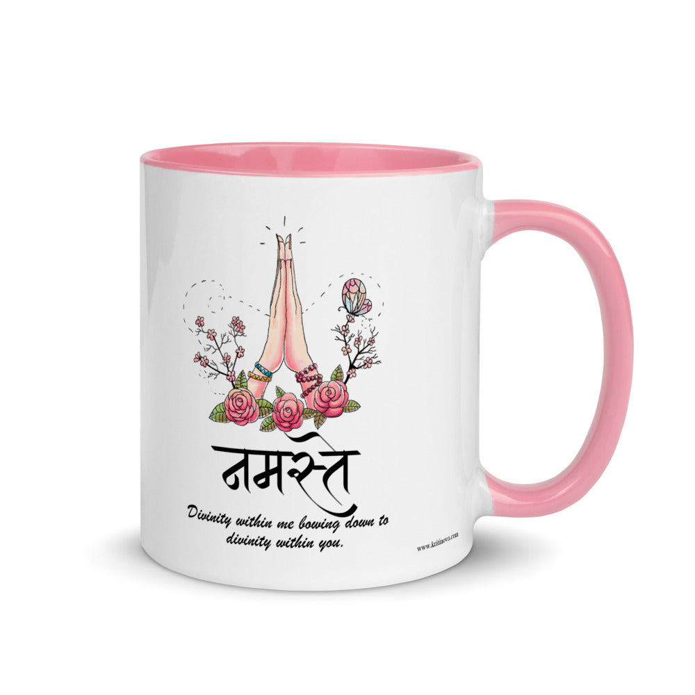 Namaste Mug, Sanskrit Mug, Sanskrit Lover Gift, Sanskrit Quote Mug, Sanskrit Typography Mug, Hinduism Mug, Hindi Mug, Namaste Greeting Mug